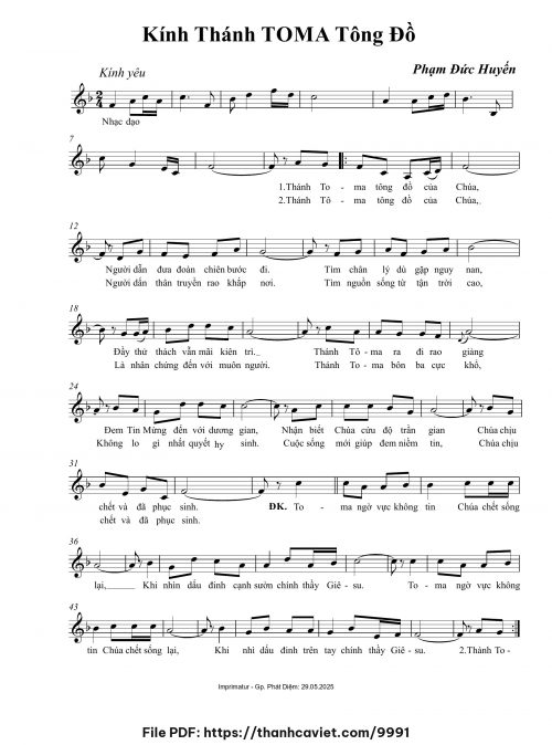 Kính Thánh Tôma Tông Đồ - Phạm Đức Huyến - trang 1