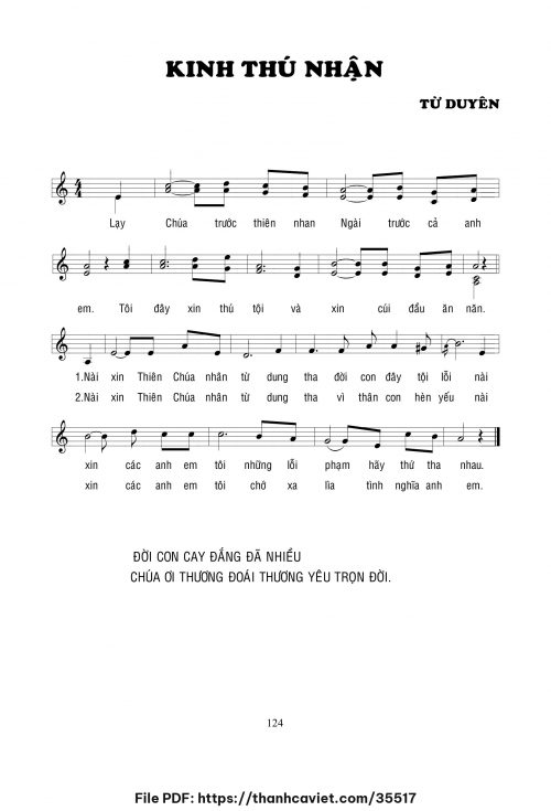 Kinh thú nhận - Lm. Từ Duyên - trang 1
