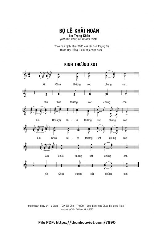 Kinh Thương Xót - Lm. Trọng Khẩn - trang 1