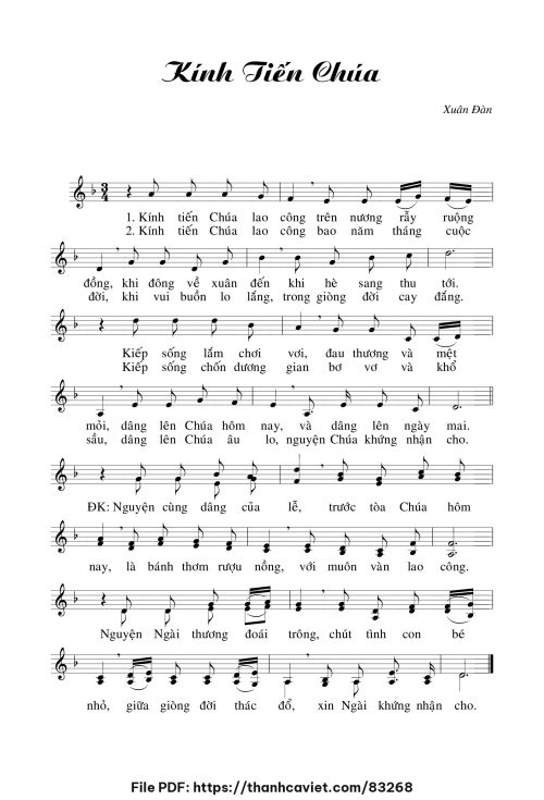 Kính tiến Chúa - Xuân Đàn - trang 1