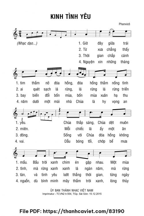 Kinh tình yêu - Phanxicô - trang 1