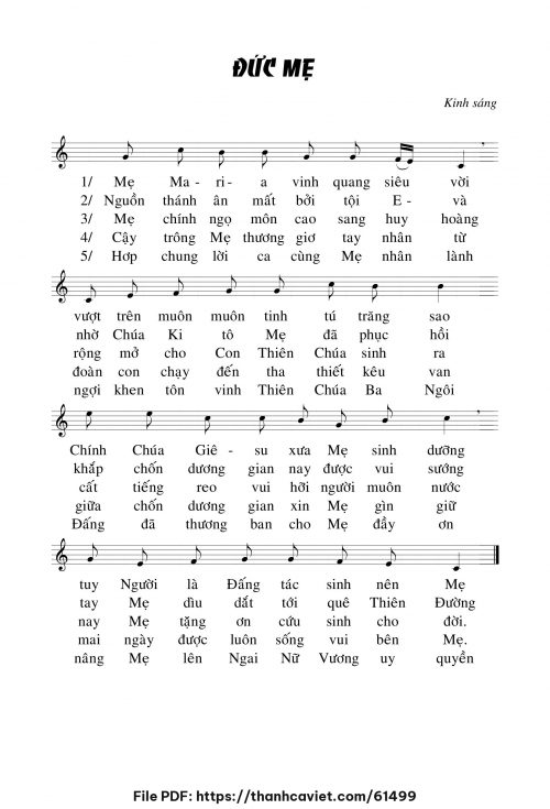 Kinh tối Lễ chung về Đức Mẹ - Chưa biết - trang 1