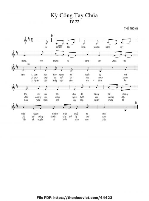 Kỳ công tay Chúa - Thế Thông - trang 1