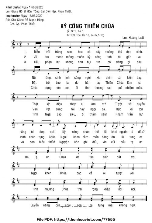 Kỳ công Thiên Chúa - Lm. Hoàng Luật - trang 1