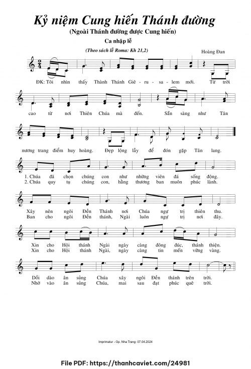 Kỷ niệm cung hiến Thánh đường 2 - Hoàng Đan - trang 1