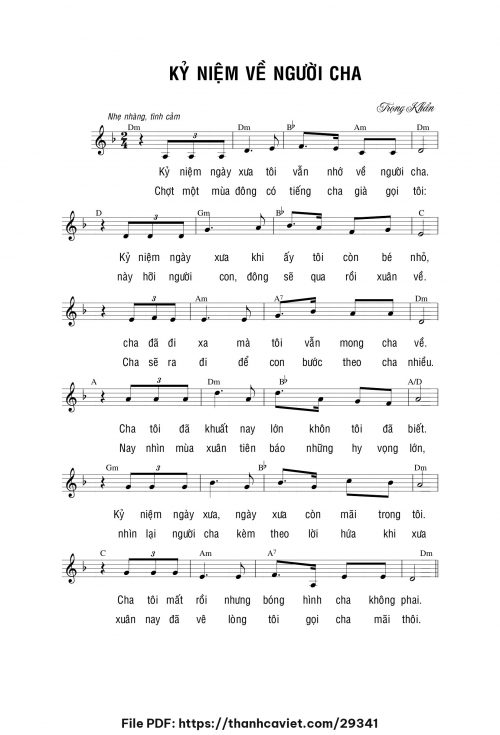 Kỷ niệm về người cha - Lm. Trọng Khẩn - trang 1