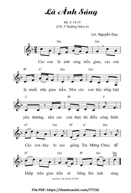Là ánh sáng - Lm. Nguyễn Duy - trang 1