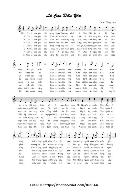 Là Con dấu yêu - Lm. Oanh Sông Lam - trang 1
