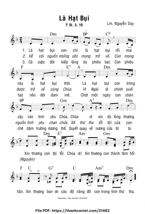 Là hạt bụi - Lm. Nguyễn Duy - trang 1