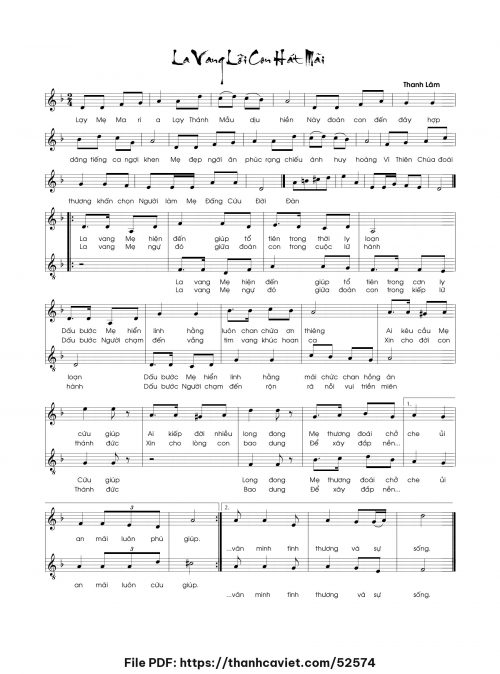 La Vang lời con hát mãi - Thanh Lâm (Song Mộc) - trang 1