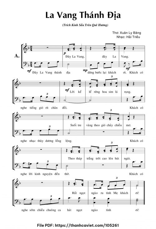 La Vang thánh địa - Hải Triều - Thơ: ĐÔ. Xuân Ly Băng - trang 1