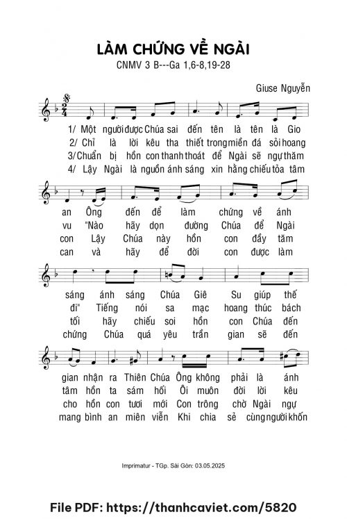 Làm chứng về Ngài - Giuse Nguyễn - trang 1