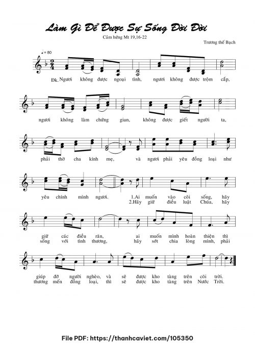 Làm gì để được sống đời đời - Trương Thế Bạch - trang 1
