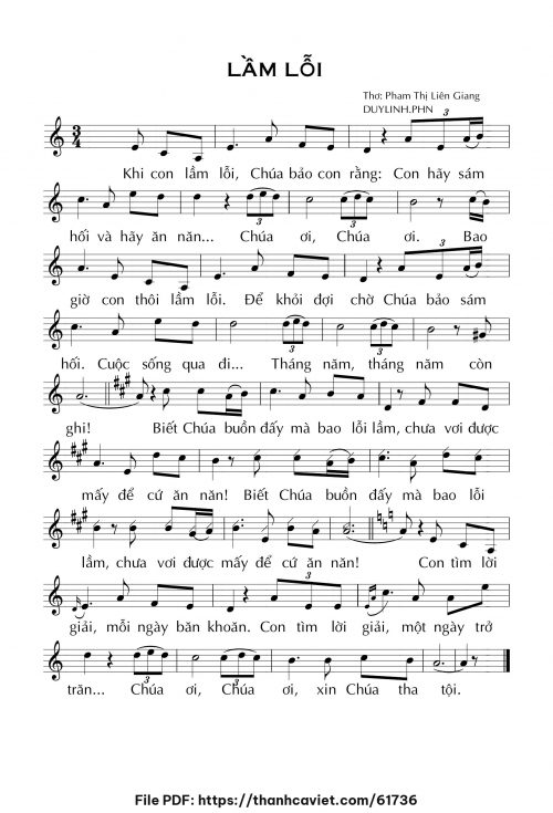 Lầm lỗi - Lm. DUYLINH.PHN - trang 1