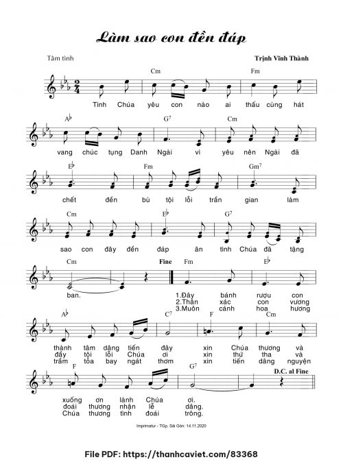 Làm sao con đền đáp - Trịnh Vĩnh Thành - trang 1