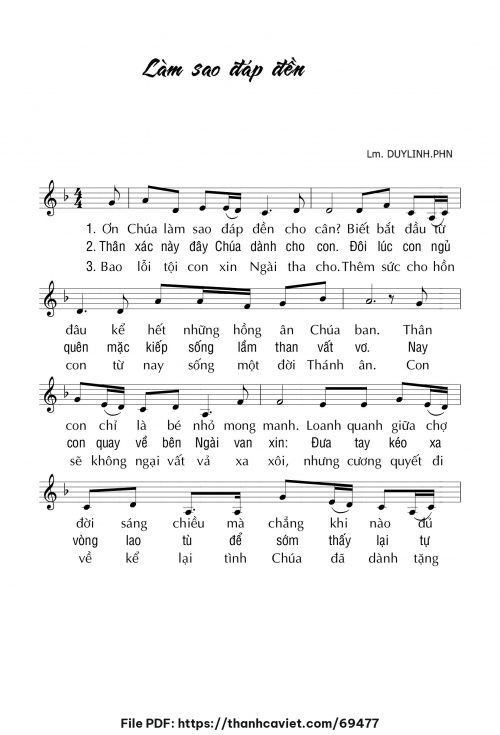 Làm sao đáp đền - Lm. DUYLINH.PHN - trang 1