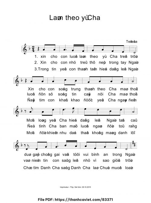 Làm theo ý Cha - Sr. Têrêsa - trang 1