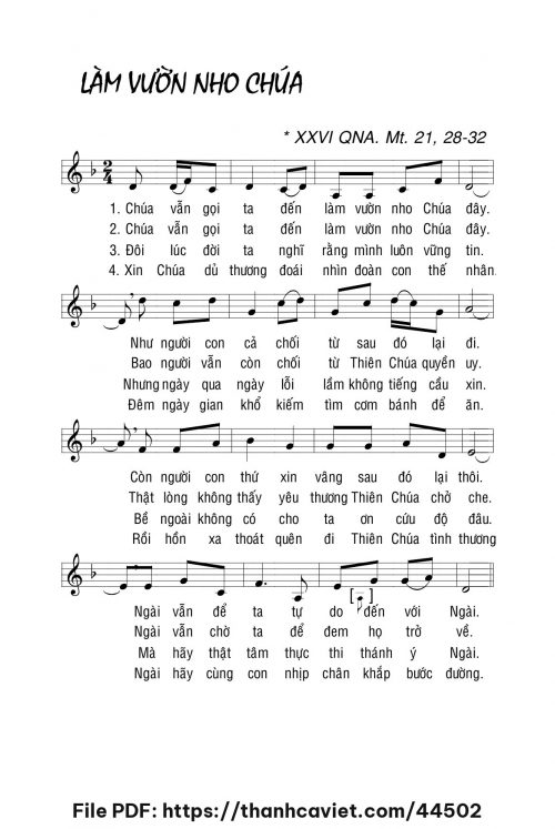Làm vườn nho Chúa - Lm. La Thập Tự - trang 1