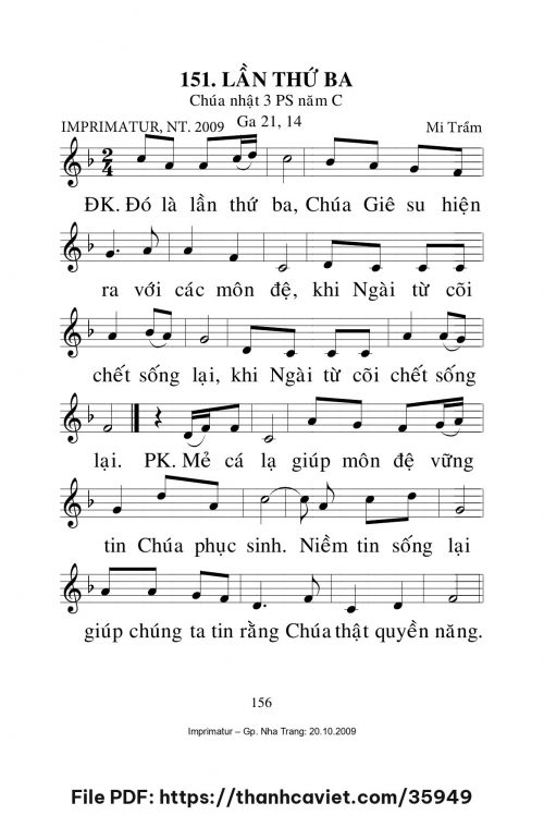 Lần thứ ba [CN3 PSC] – - Lm. Mi Trầm - trang 1