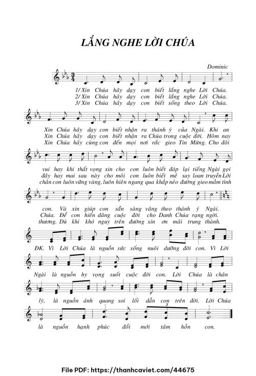 Lắng nghe lời Chúa - Lm. Dominic - trang 1