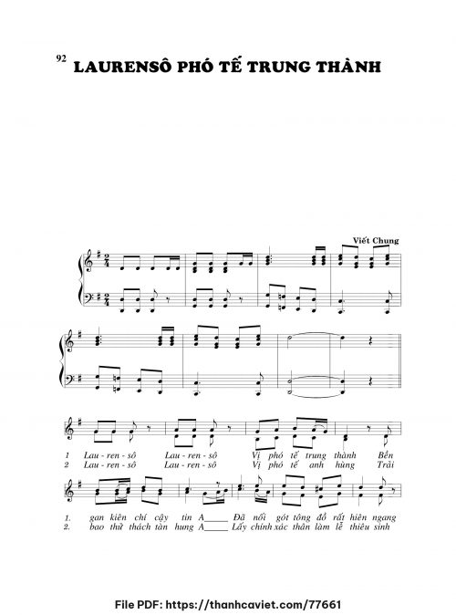 Laurensô Phó tế trung thành - Viết Chung - trang 1
