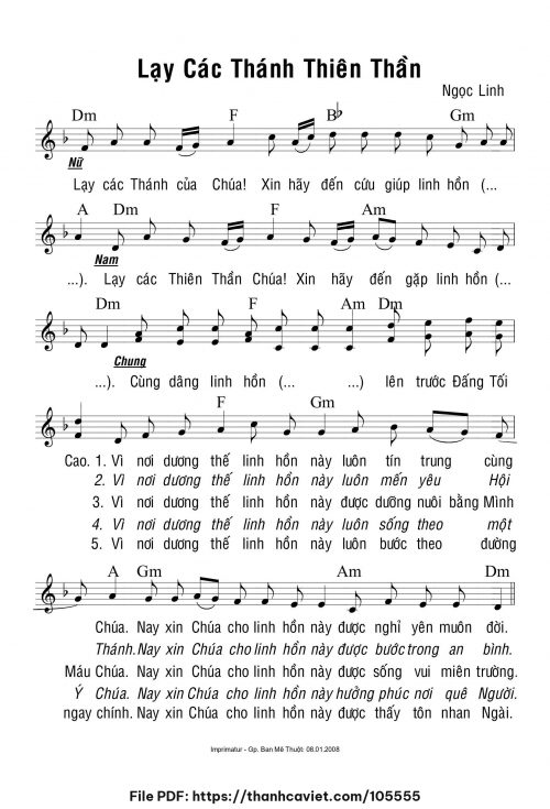 Lạy Các Thánh Thiên Thần - Ngọc Linh - trang 1