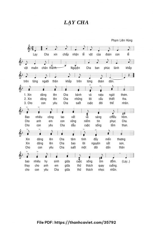 Lạy Cha - Lm. Phạm Liên Hùng - trang 1
