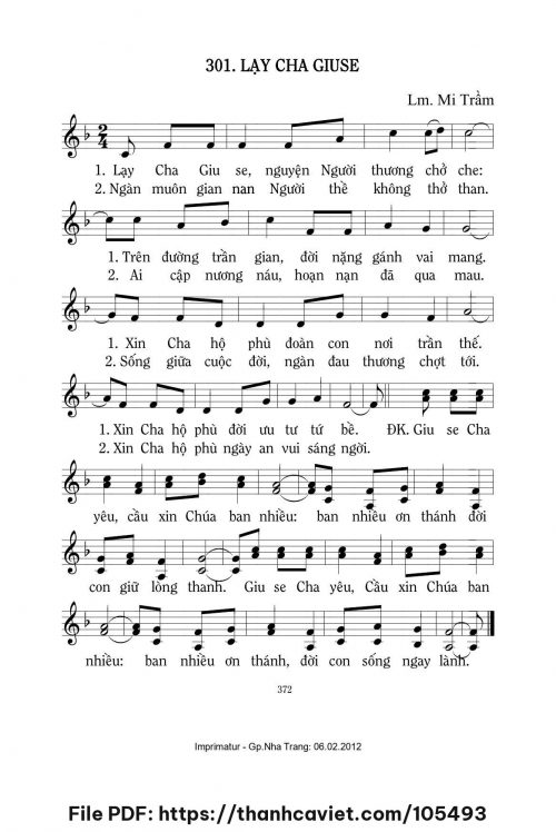 Lạy Cha Giuse - Lm. Mi Trầm - trang 1