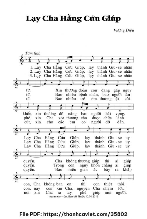 Lạy Cha hằng cứu giúp - Lm. Vương Diệu - trang 1