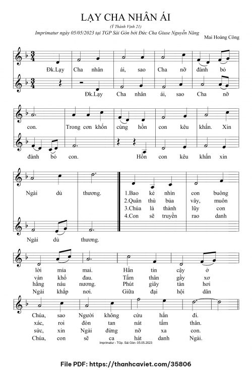 Lạy Cha nhân ái - Mai Hoàng Công - trang 1