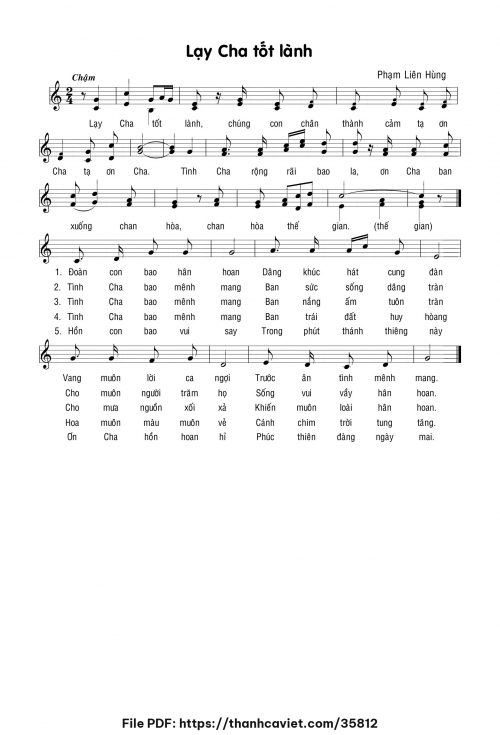 Lạy Cha tốt lành - Lm. Phạm Liên Hùng - trang 1