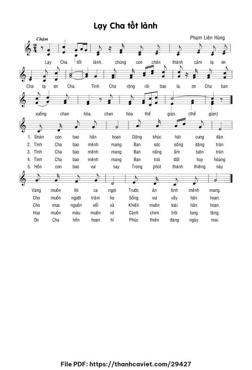 Lạy Cha tốt lành - Lm. Phạm Liên Hùng - trang 1