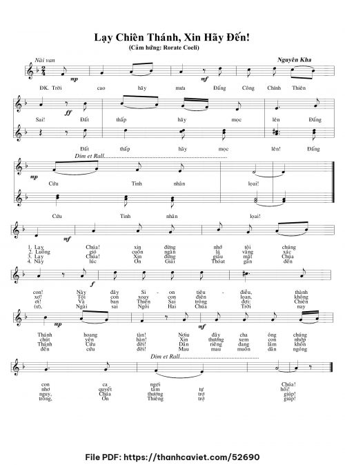 Lạy chiên thánh xin hãy đến - Nguyên Kha - trang 1