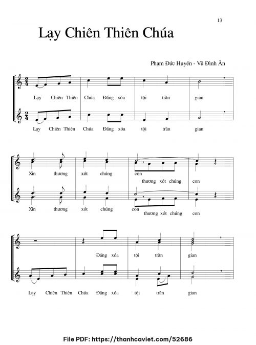Lạy chiên Thiên Chúa - Phạm Đức Huyến - Vũ Đình Ân - trang 1