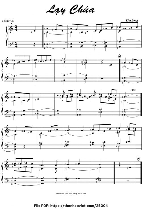 Lạy Chúa - Lm. Kim Long - trang 1