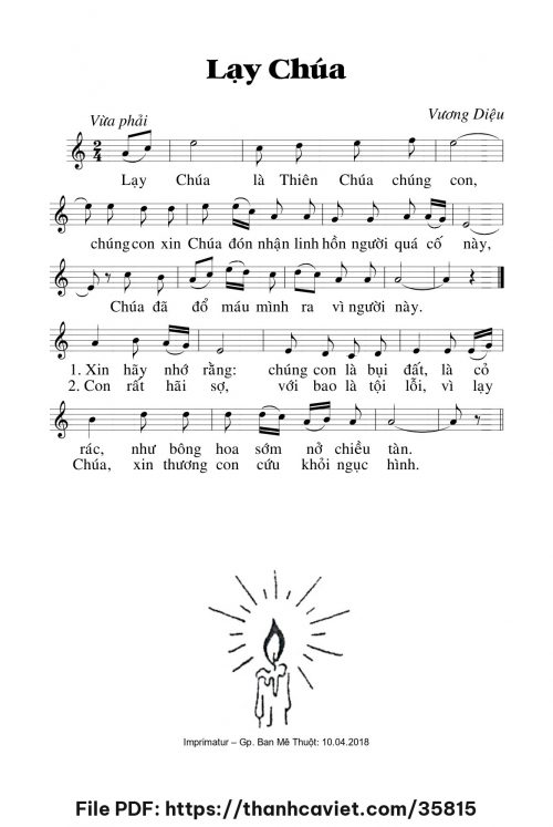 Lạy Chúa - Lm. Vương Diệu - trang 1