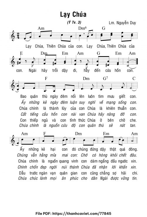 Lạy Chúa - Lm. Nguyễn Duy - trang 1