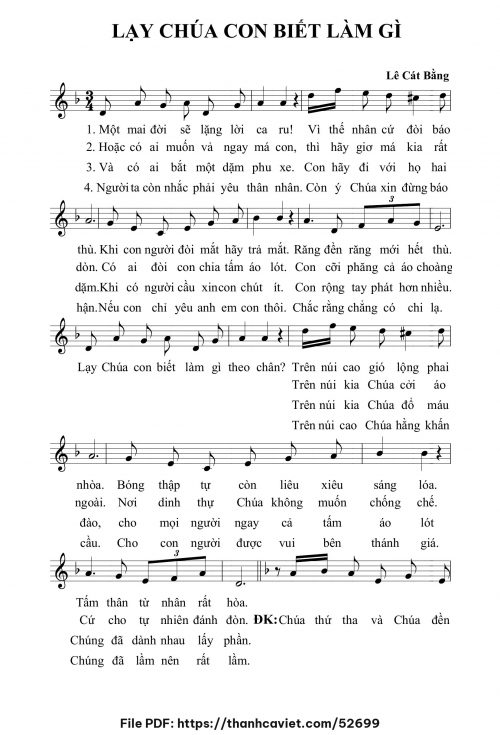 Lạy Chúa con biết làm gì - Lê Cát Bằng - trang 1