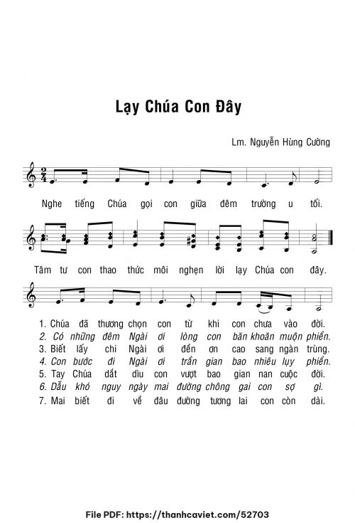 Lạy Chúa con đây - Lm. Nguyễn Hùng Cường - trang 1
