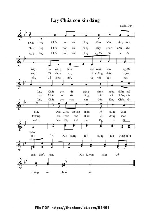 Lạy Chúa con xin dâng - Thiên Duy - trang 1