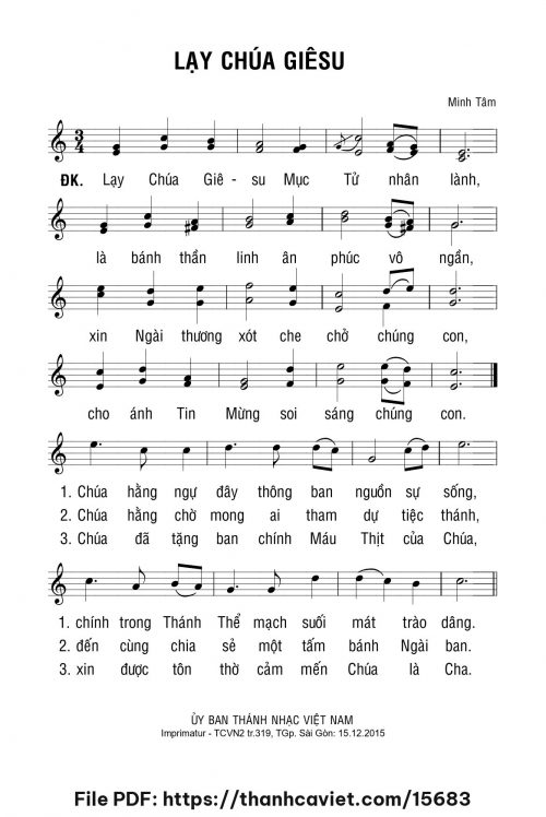 Lạy Chúa Giêsu - Minh Tâm - trang 1