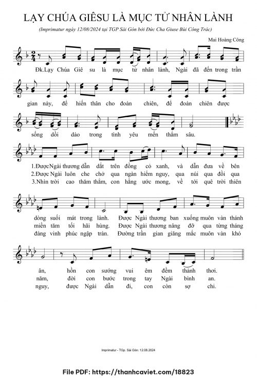 Lạy Chúa Giêsu mục tử nhân lành - Mai Hoàng Công - trang 1