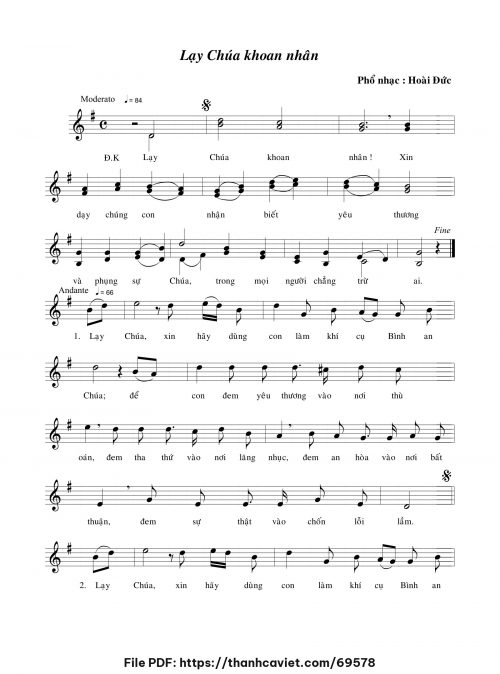 Lạy Chúa khoan nhân - Lm. Hoài Đức - trang 1