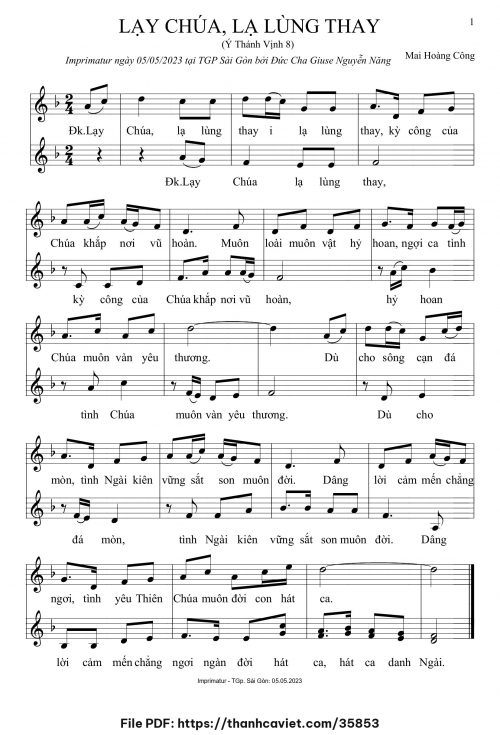Lạy Chúa lạ lùng thay - Mai Hoàng Công - trang 1