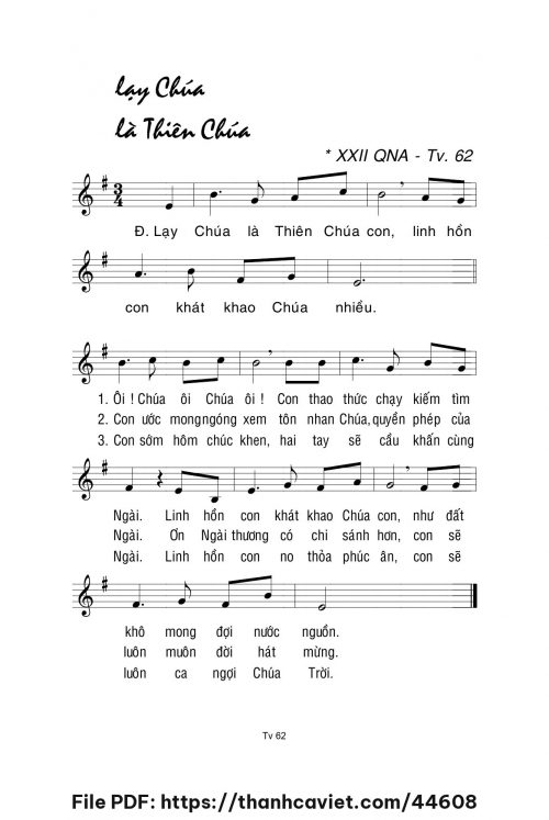 Lạy Chúa là Thiên Chúa - Lm. La Thập Tự - trang 1