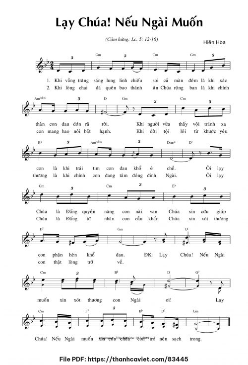 Lạy Chúa! Nếu Ngài muốn - Sr. Hiền Hòa - trang 1