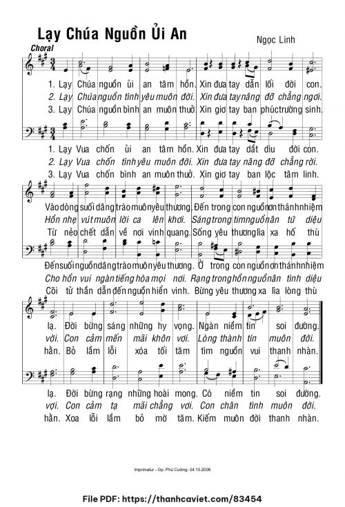 Lạy Chúa nguồn ủi an - Ngọc Linh - trang 1