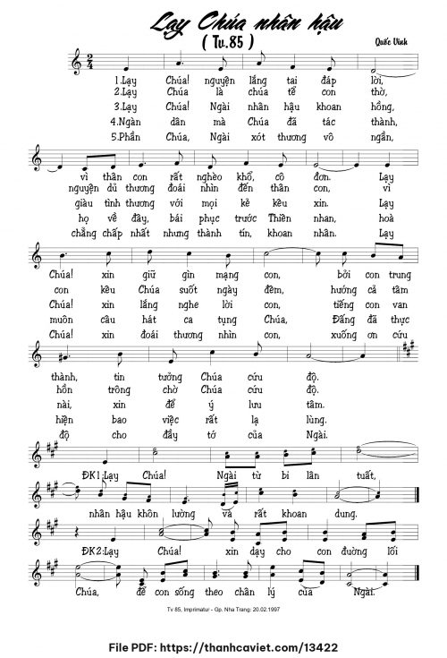 Lạy Chúa nhân hậu - Quốc Vinh - trang 1