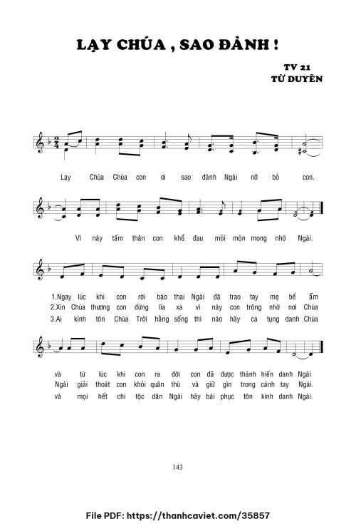 Lạy Chúa sao đành - Lm. Từ Duyên - trang 1
