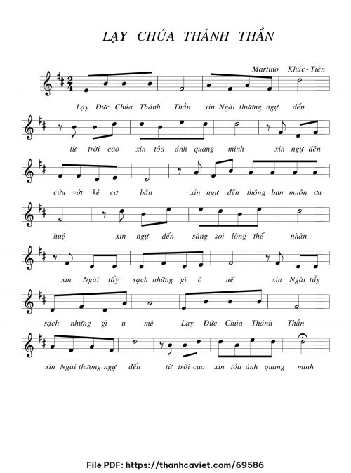 Lạy Chúa Thánh Thần - Martino Khúc Tiên - trang 1